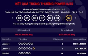 NÓNG: Lần đầu có 3 người cùng chia jackpot của Vietlott